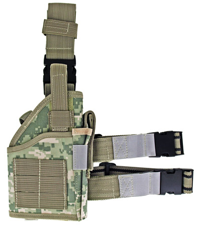 Right Handed Tactical Leg Holster w/ Web Straps - Digital Camo
