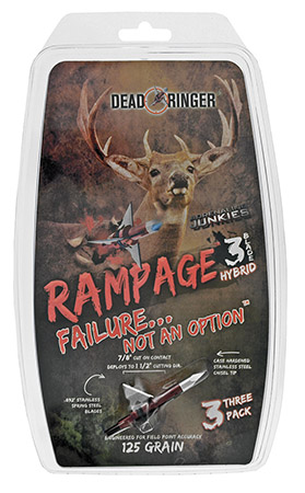 3-pc. Rampage 125 Grain 3 Blade Broadhead - 1-1/2"