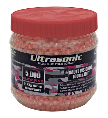 5,000-pc. Ultrasonic .12g Airsoft BB's - Glow Pink