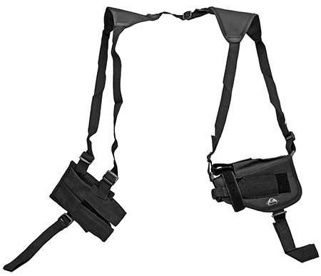 Horizontal Shoulder Holster & Pouch - Black