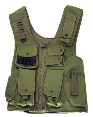 Adjustable Quilted Tactical Vest - OD Green