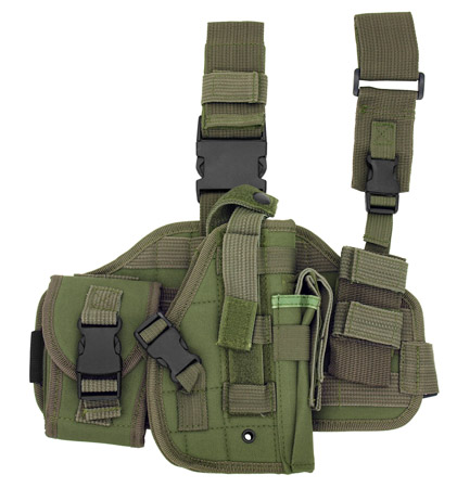 Tactical Thigh Holster Right Handed - OD Green