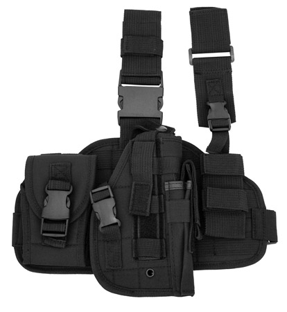 Tactical Thigh Holster Right Handed - Black