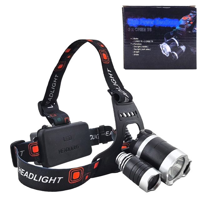 High-Power 3x Cree T6 LED Headlamp