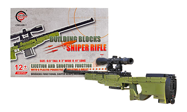 41" Building Blocks 3D Puzzle Functional Sniper Rifle Kit