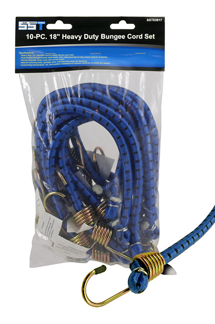 10 pc - 18" Heavy Duty Bungee Cord Set - Sun State Tools