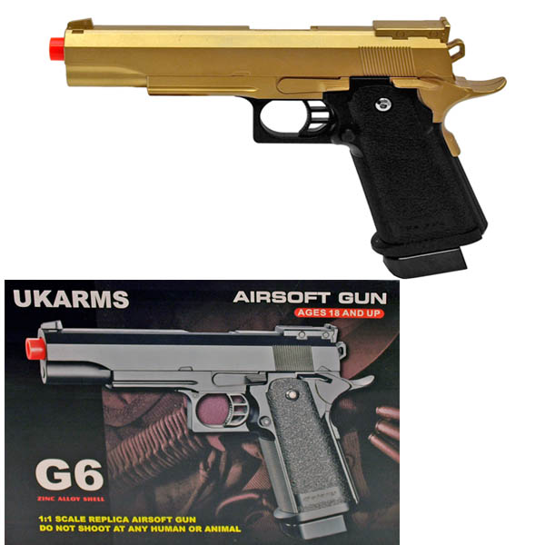 G6 Spring Airsoft Pistol - Gold
