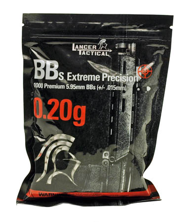1,000-pc. Lancer Tactical Competition Grade .20g BB's
