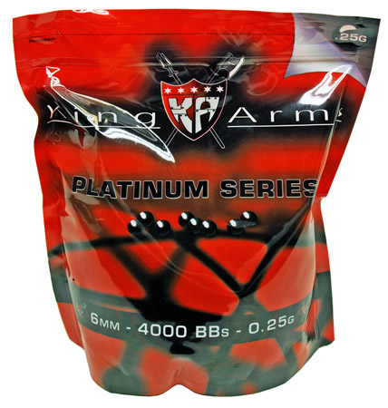 4,000-pc. King Arms Platinum Series 0.25g BB's - Black
