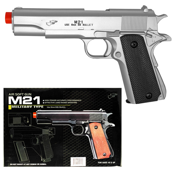 M21 Spring Airsoft Handgun - Silver