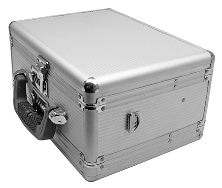 Ribbed Aluminum Double Gun Case w/ Combination Locks - Silver