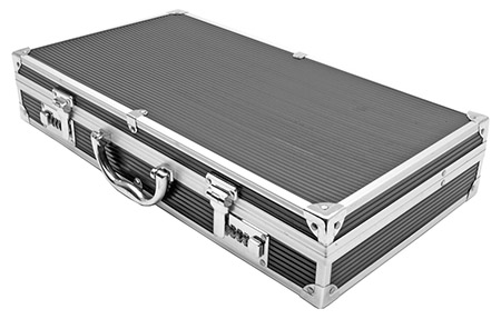 Ribbed Aluminum Gun Case w/ Combination Locks - Black