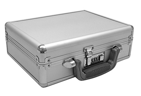 Ribbed Aluminum Gun Case w/ Combination Lock - Silver