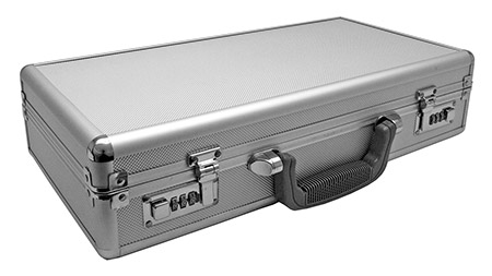Ribbed Aluminum Gun Case w/ Combination Locks - Silver