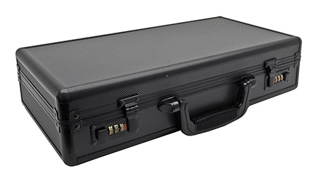 Ribbed Aluminum Gun Case w/ Combination Locks - Black