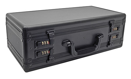 Ribbed Aluminum Double Gun Case w/ Combination Locks - Black