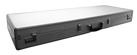Ribbed Aluminum Gun Case w/ Combination Locks - Silver