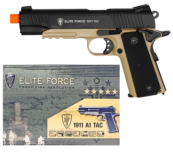 Elite Force 1911 A1 TAC CO2 Airsoft Pistol - Dark Earth & Black