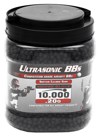 10,000-pc. Ultrasonic 0.20g  BB's - Sniper Black