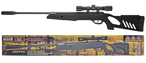 Swiss Arms TAC1 .177 Cal Break Barrel Pellet Rifle - Black