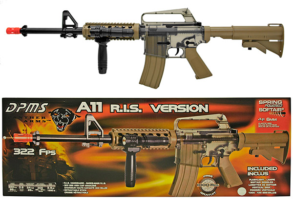 Panther Arms DPMS A11 Spring Airsoft Rifle - Tan & Clear Smoke