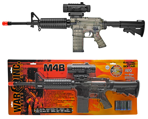 War INC M4B Electric Airsoft Rifle  - Clear Smoke