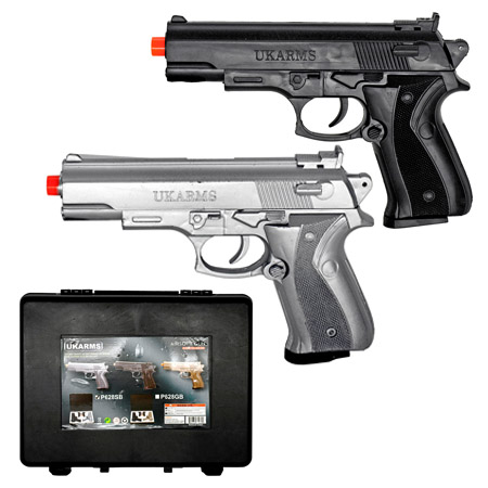 Twin Pack Spring Powered Airsoft Pistols - UKArms