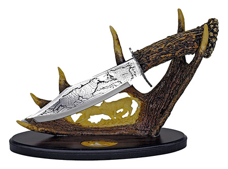 12.25" Decorative Wolf Hunting Knife