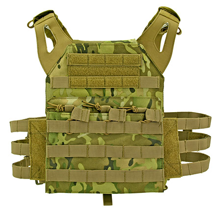 Junior Padded Tactical Vest - Tan Woodland Camo