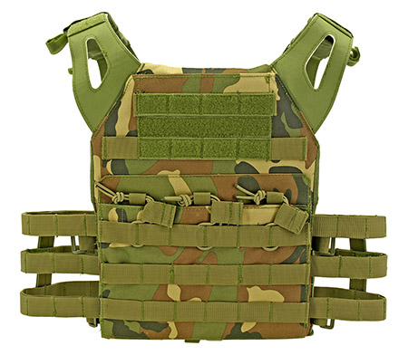 Junior Padded Tactical Vest - Green Woodland Camo