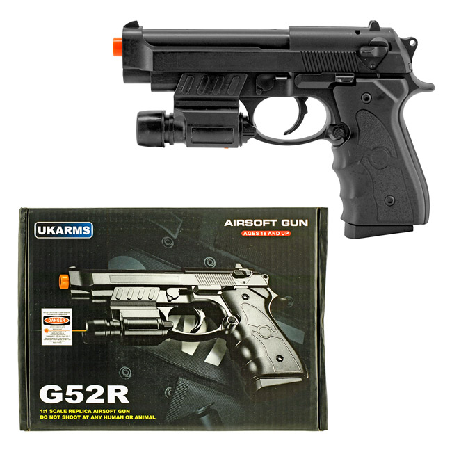 G52R Spring Powered Airsoft Handgun - Black