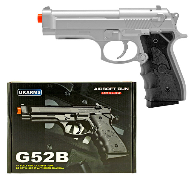 G52S Spring Powered Airsoft Handgun - Silver
