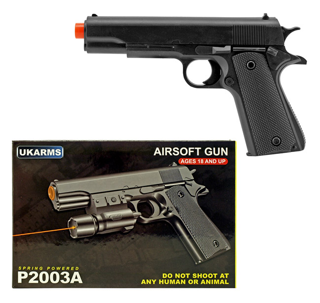 P2003A Spring Powered Airsoft Handgun - Black