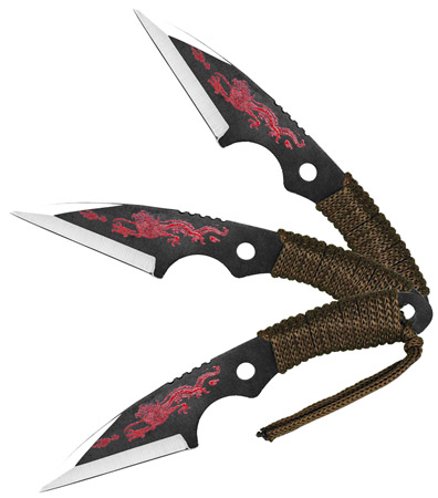 3-pc. Red Dragon Throwing Knives