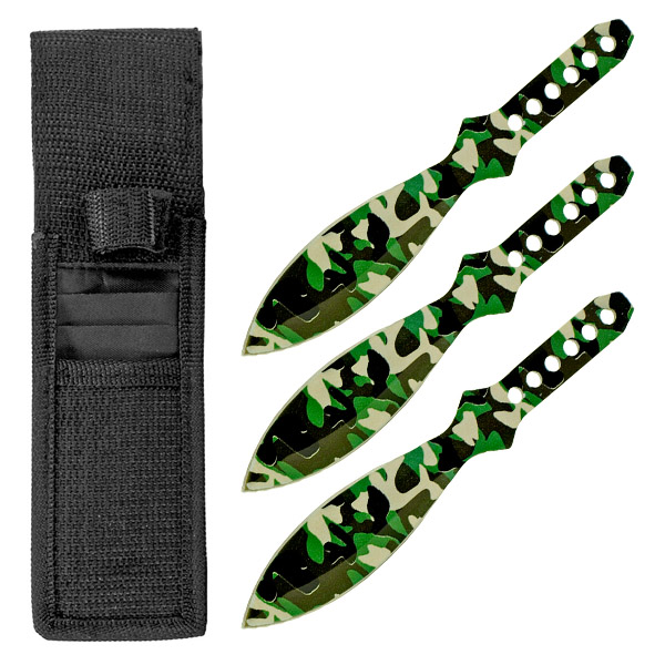 3-pc. Tear Drop Throwing Knife Set - Camo