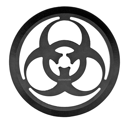 3.5" Biohazard Throwing Circle - Black