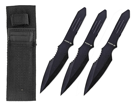 3-pc. Drop Point Throwing Knives - Black