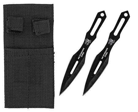 2-pc. Needle Point Throwing Knives - Black