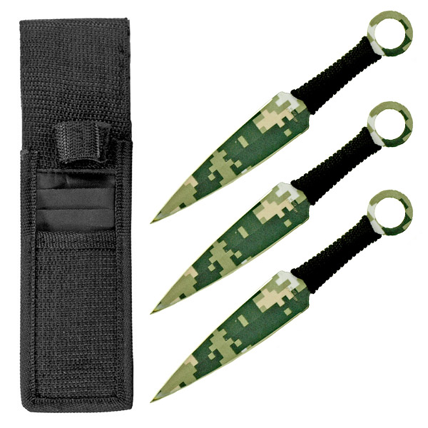 3 - pc. Throwing Knives Set - Digital Camo