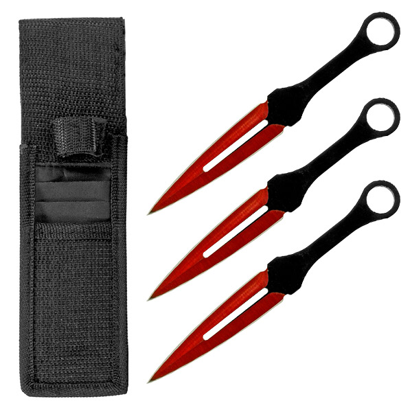 3-pc. Throwing Knife Set - Red