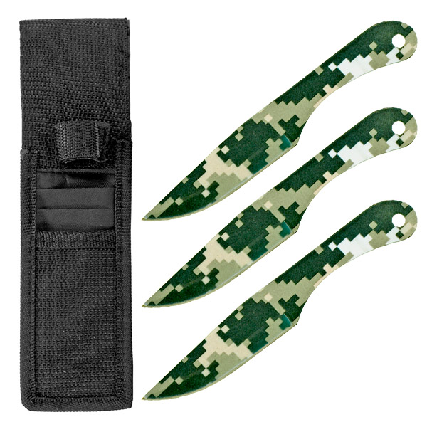 3-pc. Throwing Knife Set - Digital Camo