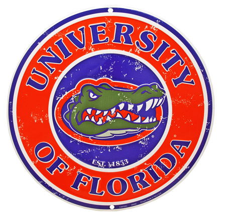 University of Florida Round Tin Sign