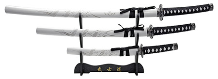 3-pc. Samurai Sword Set - White
