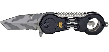4.5" Spring Assist Handcuff Folding Knife - Black