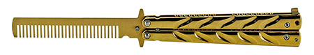 Butterfly Knife Style Hair Comb - Gold