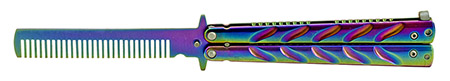 Butterfly Knife Style Hair Comb - Titanium