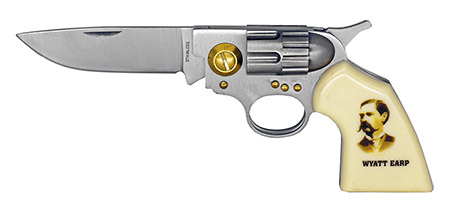 4.5" Revolver Folding Knife - Wyatt Earp