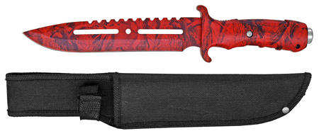 12.5" Combat Knife - Red Tree Camo