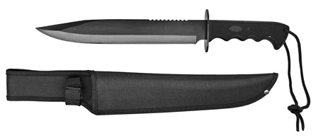 15" Combat Knife - Black