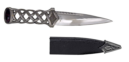 7.5" Scottish Dirk Dagger - Purple Jewel